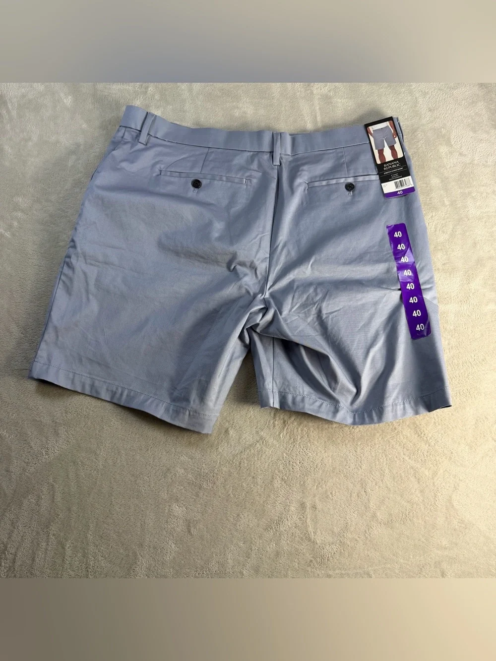 Banana Republic Mens Stretch Chino Short Quick Dry Blue 40 9 Inseam